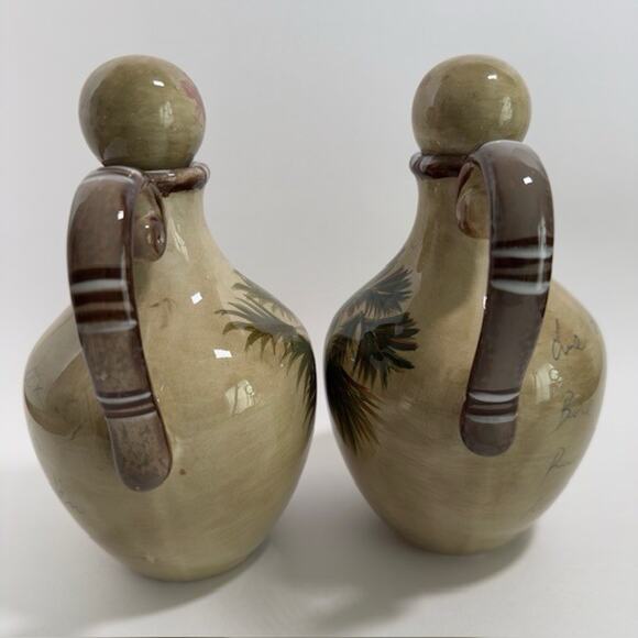 Tabletops Unlimited Bora Bora (2) Oil Or Vinegar Cruet and Stopper Palm Trees - Picture 4 of 16